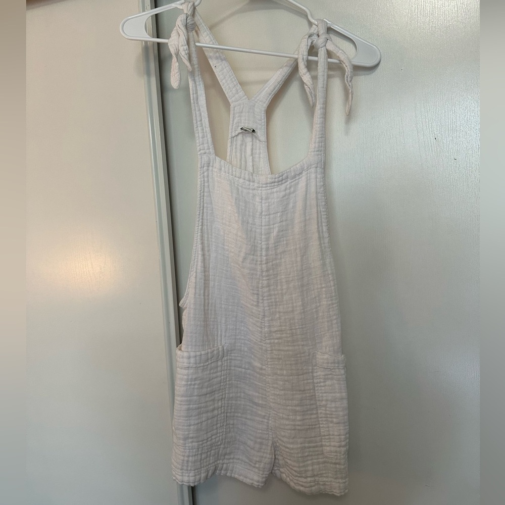 Aerie Medium White Tie-Shoulder Romper